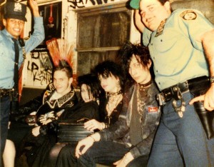 NYC punks on Subway with NYPD 1986