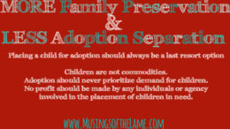 MORE Family Preservation & LESS Adoption Separation